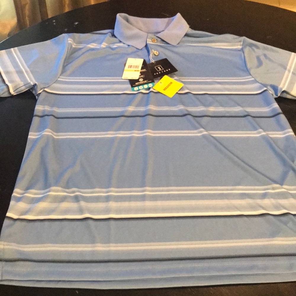 NWT Men’s Medium PGA Tour Blue Polo Shirt 🏌️❤️